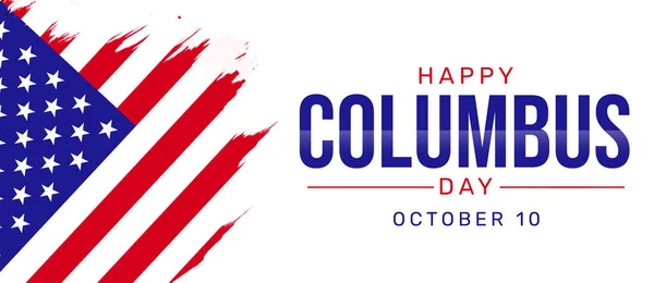 Columbus Day Diseño Banner Con Salpicadura Bandera Texto Colorido Feliz — Foto de Stock