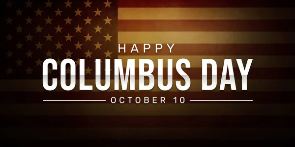 Счастливый День Колумба Фон Винтажным Флагом Типографикой Дизайн Фона Дня — стоковое фото