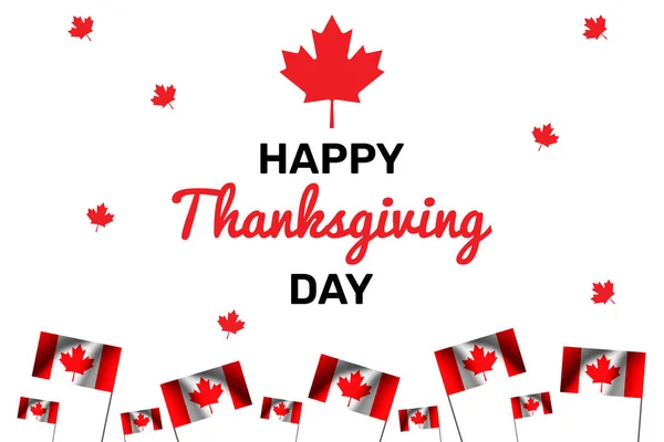 Felice Giorno Del Ringraziamento Canada Con Bandiere Foglie Del Canada — Foto Stock