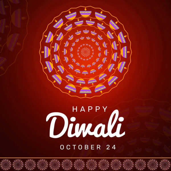 Fondo Pantalla Abstracto Diwali Day Con Formas Tradicionales Luces Brillantes — Foto de Stock