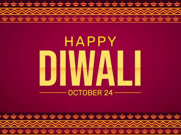 Happy Diwali Banner Design Hintergrund Mit Glühenden Kerzen Rand Traditionellem — Stockfoto