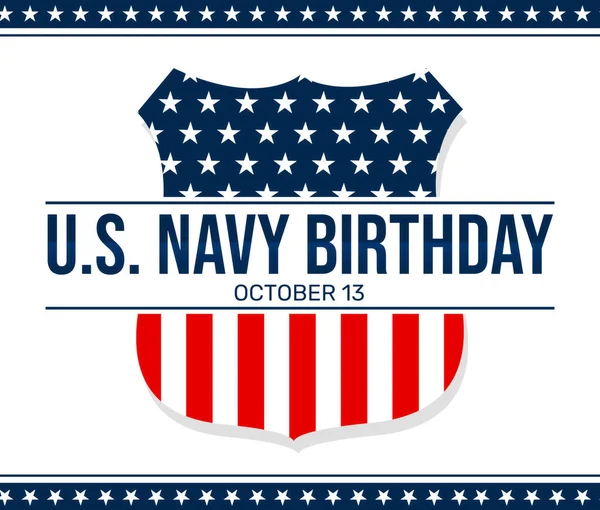 stock image United States Navy Birthday Background with Flag inside the badge. American navy birthday wallpaper.