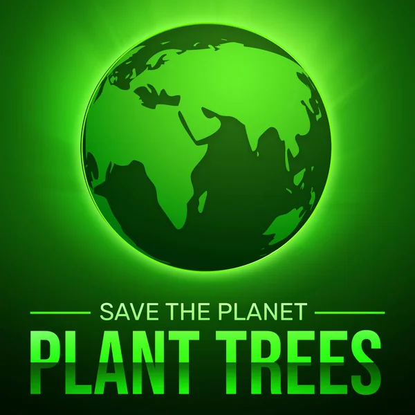 Salvar Planeta Plantar Árvores Fundo Papel Parede Globo Verde Com — Fotografia de Stock