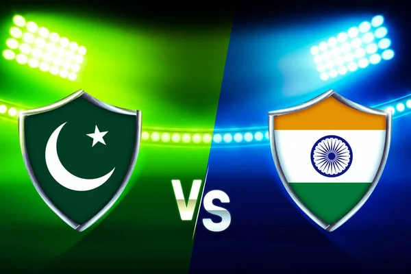 巴基斯坦对印度彩色体育场背景墙纸 印度和巴基斯坦的板球比赛夹具 — 图库照片