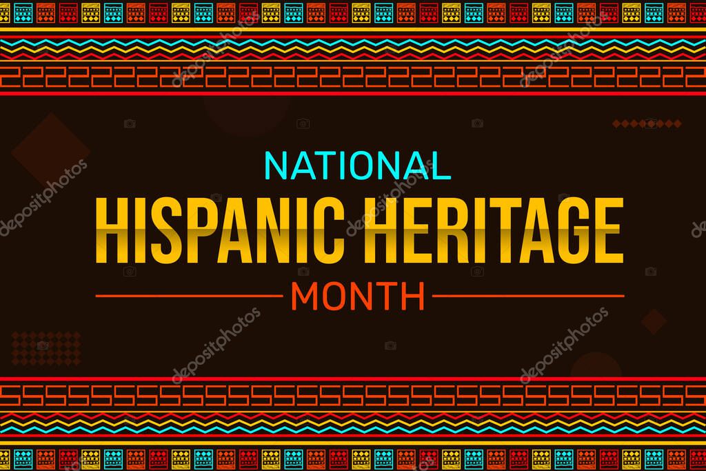 National Hispanic Heritage Month Wallpaper with Traditional Shapes. October hispanic heritage month background