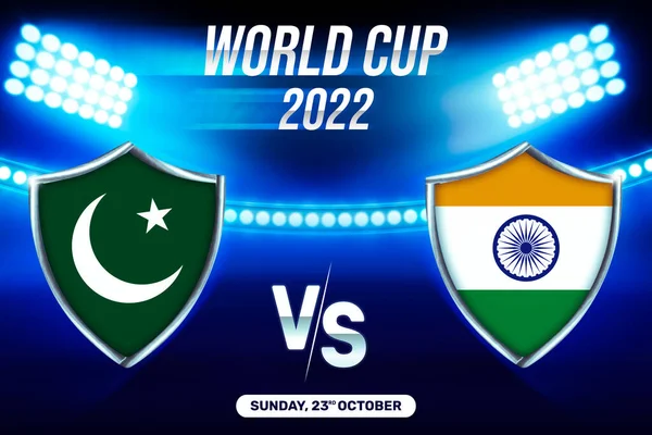 巴基斯坦对印度彩色体育场背景墙纸 印度和巴基斯坦的板球比赛夹具 — 图库照片