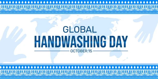 Global Handwashing Day Bakgrund Med Droppe Tecken Och Världskarta Bakgrunden — Stockfoto