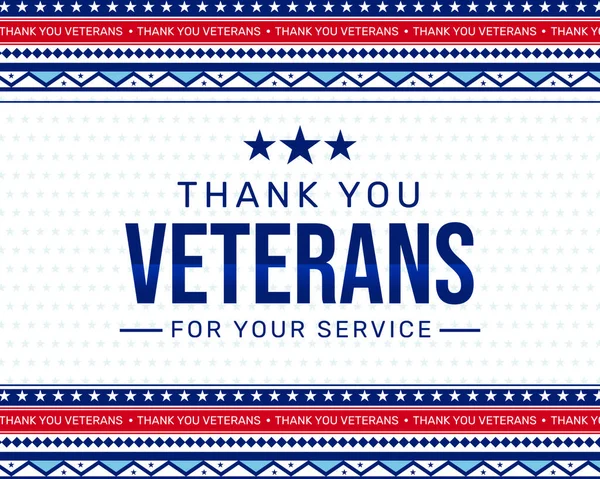 アメリカの旗の色で伝統的な国境デザインで彼らのサービスのための退役軍人に感謝します 退役軍人の壁紙デザインありがとうございました — ストック写真