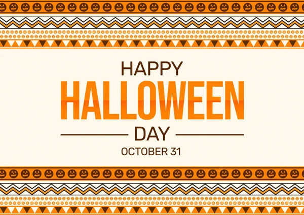 Happy Halloween Day Wallpaper Traditionele Stijl Met Enge Pompoenen Grens — Stockfoto