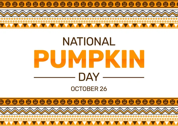 National Pumpkin Day Wallpaper Med Traditionell Orange Färg Pumpa Gränsen — Stockfoto