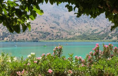 Mountain lake with turquoise water. Beautiful mountain landscape with a lake. High quality photo