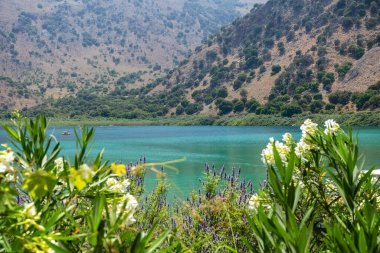 Mountain lake with turquoise water. Beautiful mountain landscape with a lake. High quality photo