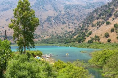 Mountain lake with turquoise water. Beautiful mountain landscape with a lake. High quality photo