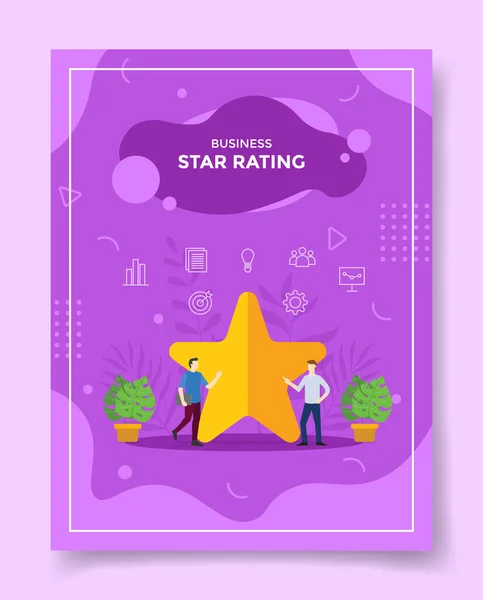Star Rating Concept Template Banners Flyer Books Magazine Cover Vector — Stock Vector