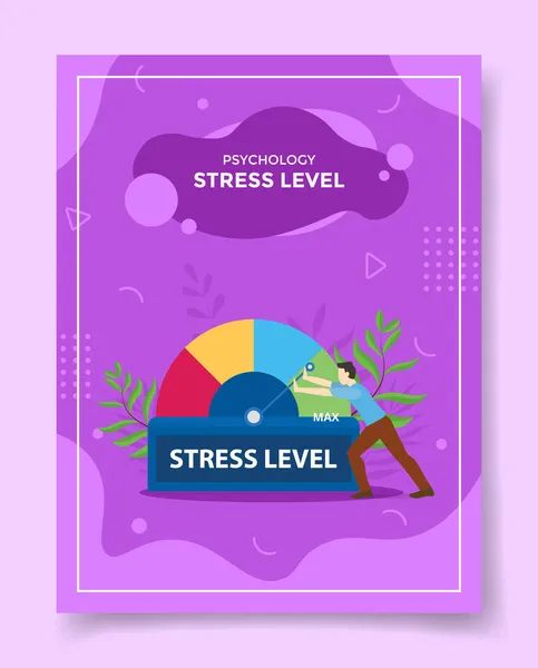 Stress Level Concept Template Banners Flyer Books Magazine Cover Vector — Stock Vector
