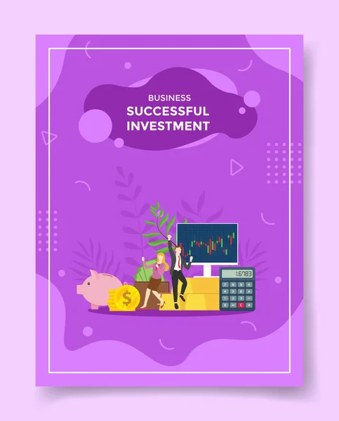 Successful Investor Concept Template Banners Flyer Books Magazine Cover Vector — Vettoriale Stock