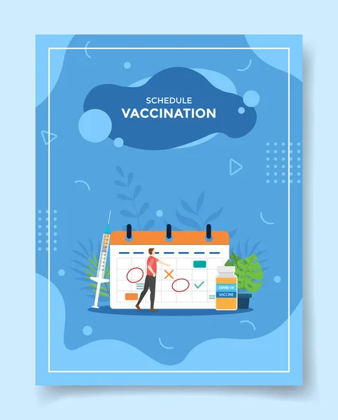 Vaccination Schedule Concept Template Banners Flyer Books Magazine Cover Vector — Image vectorielle