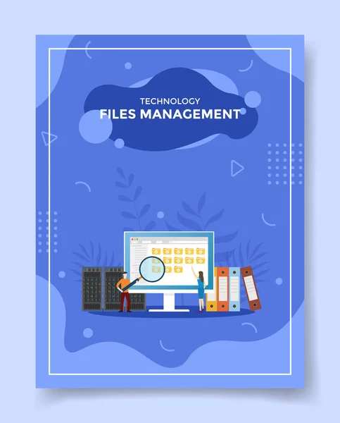 File Management Technology Concept Template Banners Flyer Books Magazine Cover — Stockvektor