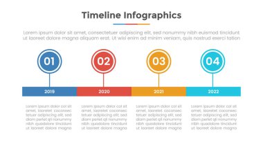timeline infographic concept for slide presentation with four 4 step with modern flat style vector