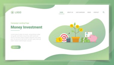 Web sitesi indirme ana sayfası illüstrasyonu için yatırım kavramı