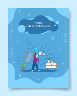 Pankart, broşür, kitap ve dergi kapağı illüstrasyonu için yaşlı alıştırması