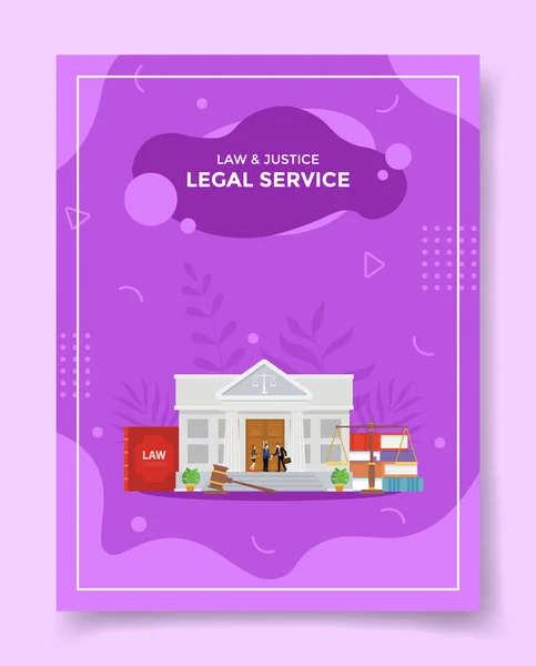 Servicio Legal Para Plantilla Pancartas Volante Libros Ilustración Vectores Portada — Vector de stock