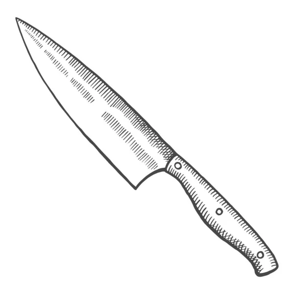 Kuchnia Kucharz Nóż Izolowane Doodle Ręcznie Rysowane Szkic Zarys Styl — Wektor stockowy