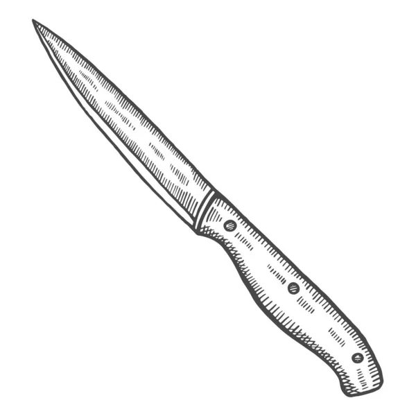 Kuchnia Rzeźbienie Nóż Odizolowane Doodle Ręcznie Rysowane Szkic Zarys Styl — Wektor stockowy
