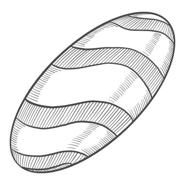 yuvarlak şeker izole karalama el taslağı ana hatlı biçim çizimi