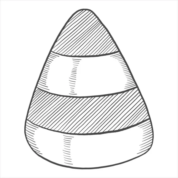 Wedge Sweet Candy Isolated Doodle Hand Drawn Sketch Outline Style — Stockový vektor