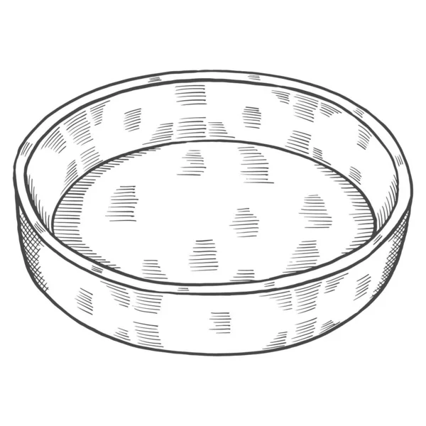 Bowl Kitchenware Isolated Doodle Hand Drawn Sketch Outline Style Vector — Stock Vector