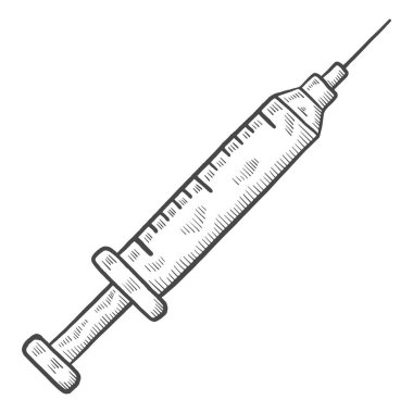 syringe healthcare charity humanitarian international day isolated doodle hand drawn sketch with outline style vector illustration