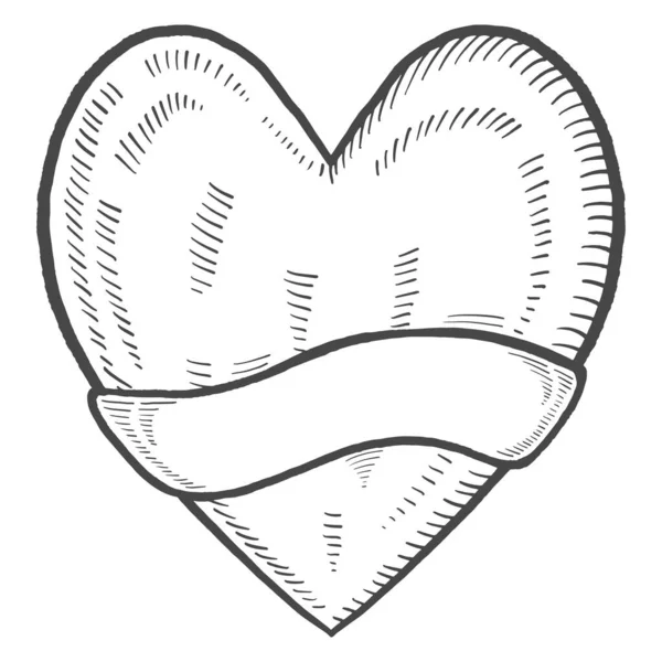 Love Heart Shape Charity Humanitarian International Day Isolated Doodle Hand — Wektor stockowy