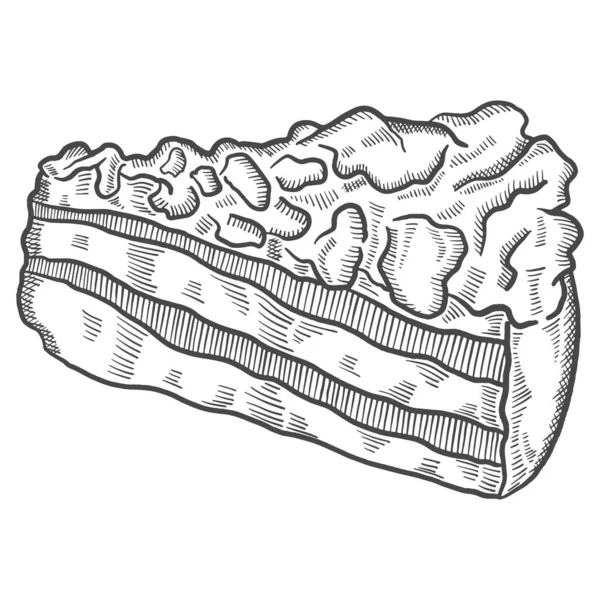 Крихкий Торт Британська Або Англія Десертна Закуска Ізольовані Каракулі Рука — стоковий вектор
