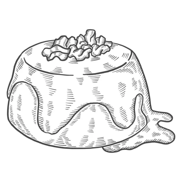 Липкий Тофтовий Пудинг Британський Або Англія Десертна Закуска Ізольовані Каракулі — стоковий вектор
