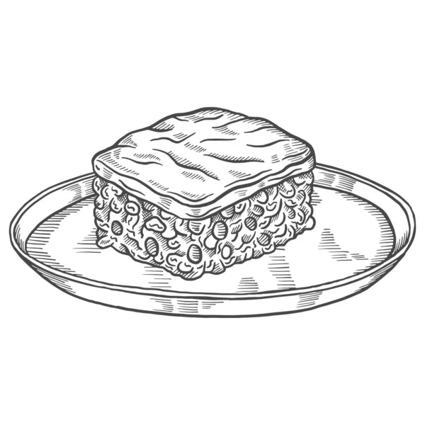 Pastores Pastel Británico Ingles Comida Cocina Aislado Garabato Dibujado Mano — Archivo Imágenes Vectoriales