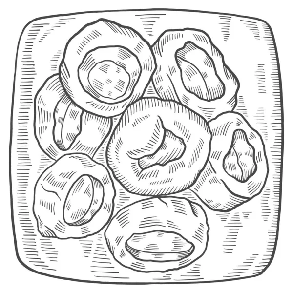 Йоркширский Пудинг Британская Английская Кухня Еды Изолированные Каракули Вручную Нарисованный — стоковый вектор