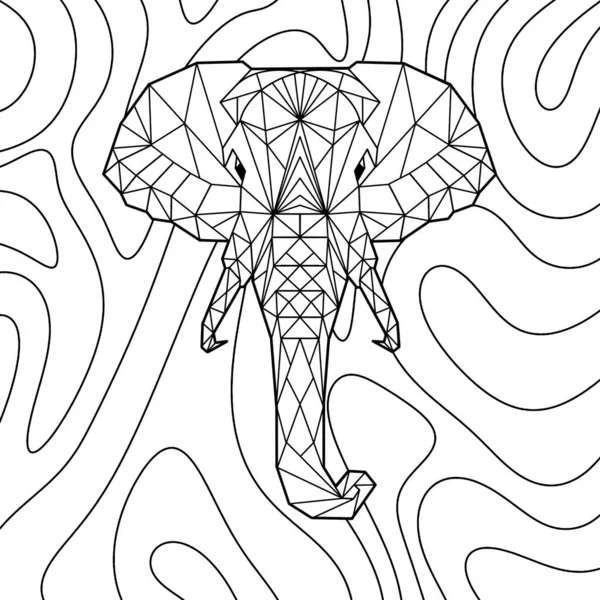 Animales Geométricos Dibujados Mano Para Colorear Libros Elefante Cebra Tortuga — Foto de Stock