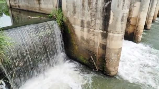 Petit Barrage Bloque Canal Thaïlande Rurale Utilisé Pour Agriculture — Video