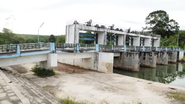 Pequeno Canal Blocos Barragem Tailândia Rural Usado Para Agricultura — Vídeo de Stock