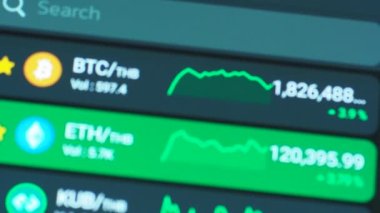 stock market trading on display background