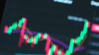 stock market trading on display background