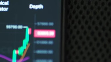 stock market trading on display background