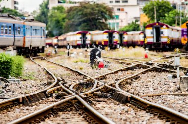 Tayland, Bangkok - 10 Ekim 2021: Hua Lamphong Tren İstasyonu veya Bangkok Tren İstasyonu 