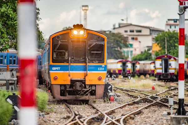 Thailand Bangkok Oktober 2021 Rails Treinen Hua Lamphong Railway Station — Stockfoto