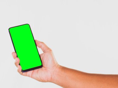 El ele tutuşmak akıllı telefon, teknoloji kavramı 