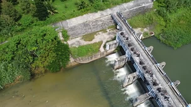 Vue Aérienne Petit Barrage Thaïlande Rurale Rendant Eau Disponible Pour — Video