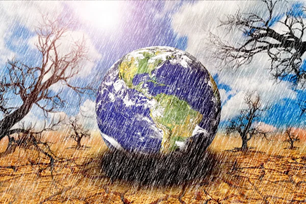 Regnigt Torkområde Eftersom Världens Klimat Förändras Snabbt Oförutsägbart Väderbegrepp — Stockfoto