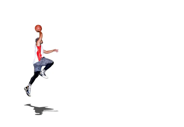 Joueur Basket Avec Une Balle Concept Sportif — Photo