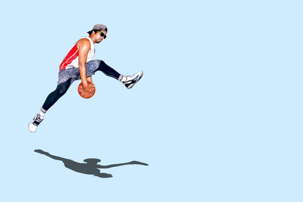 Basketbalspeler Met Een Bal Sport Concept — Stockfoto